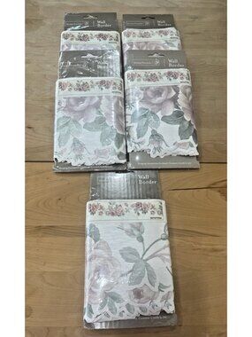 VTG Home Trends Wall Border Linen Rose 25 Yards Cottagecore Romantic Victorian